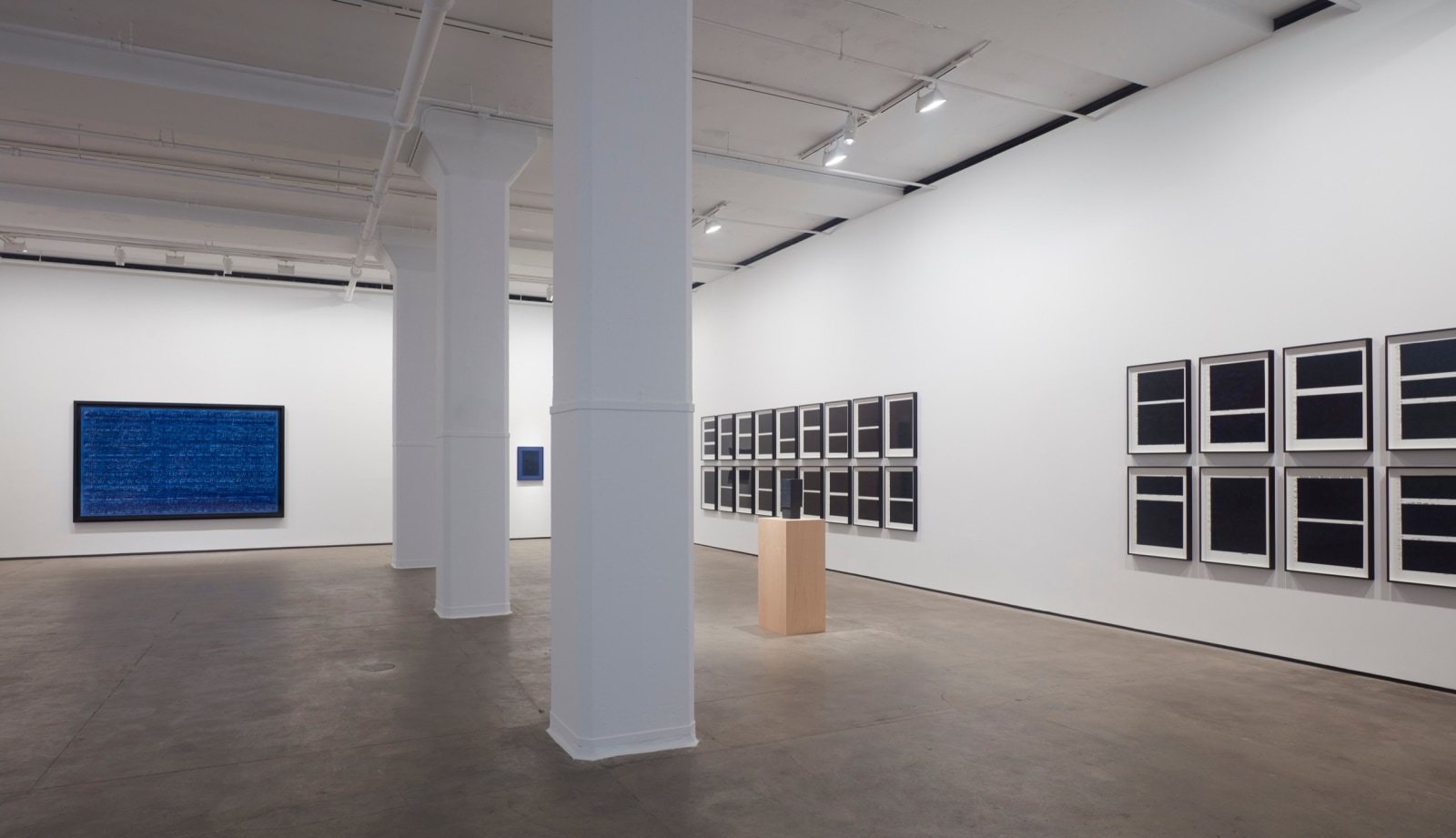 Installation view of Idris Khan: Blue Rhythms at Sean Kelly, New York