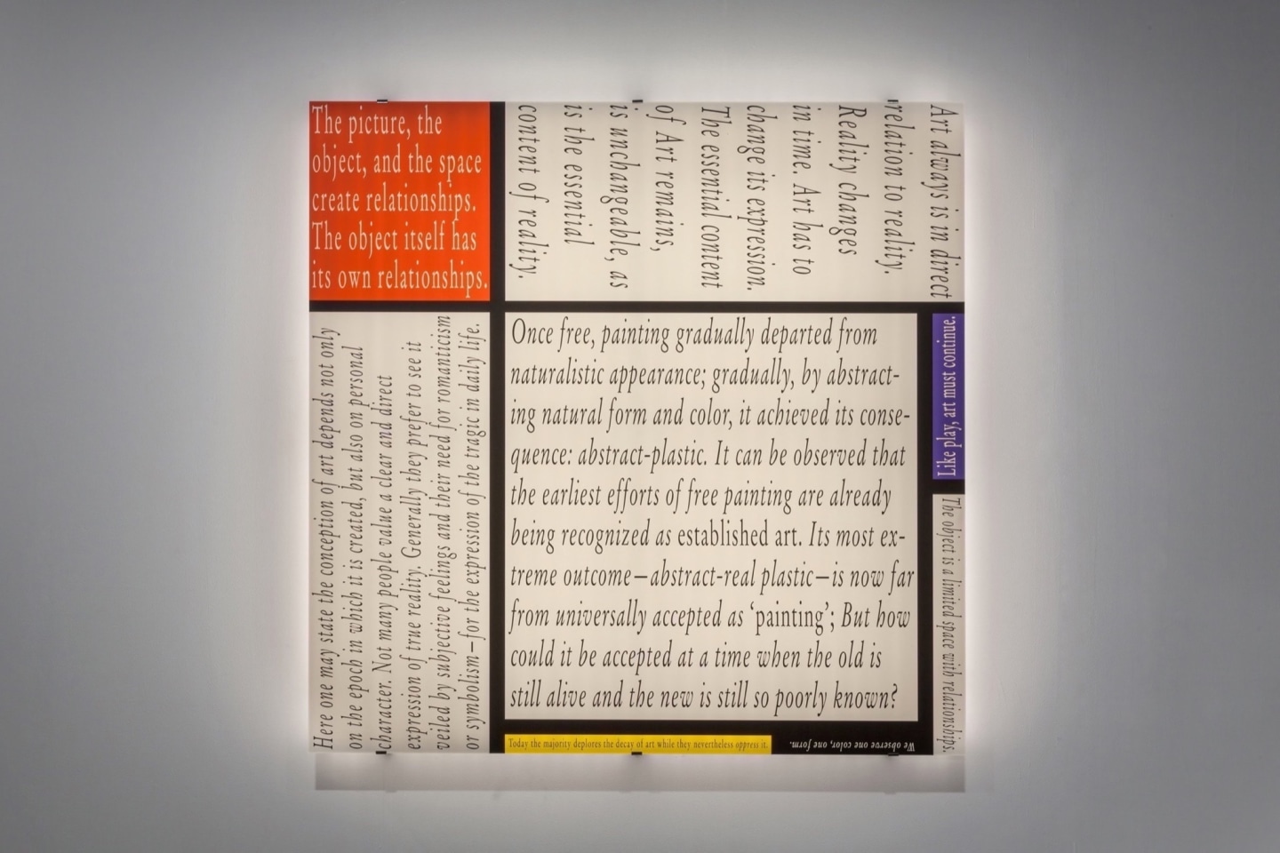 JOSEPH KOSUTH 'Mondrian's Work XII', 2016