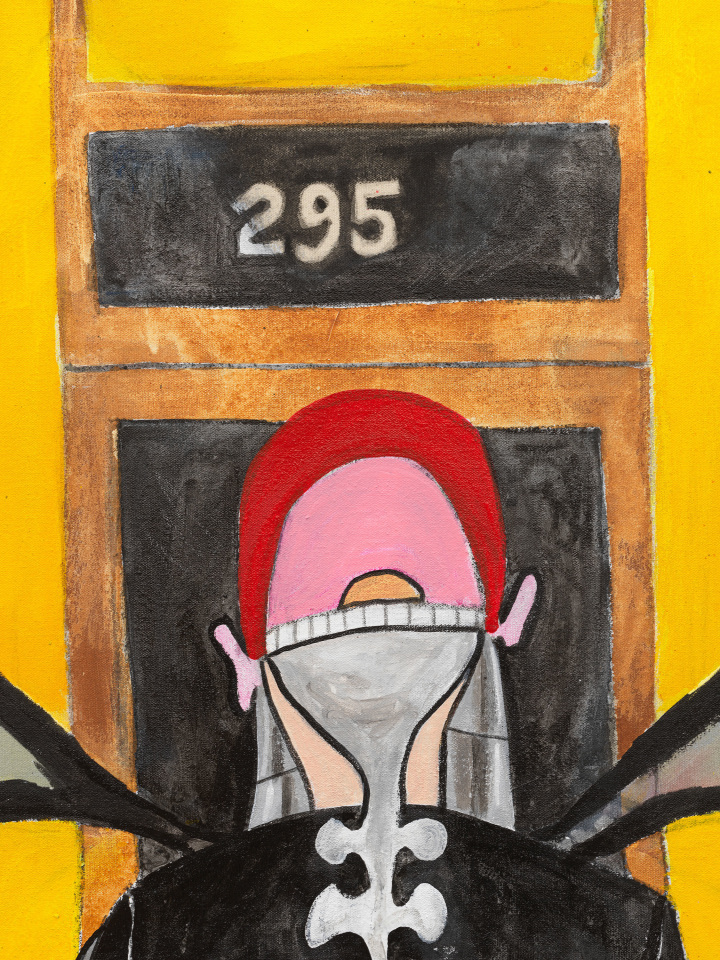 Jason Fox, Phone with Flesh and Stone Crossing Main Street, 2025