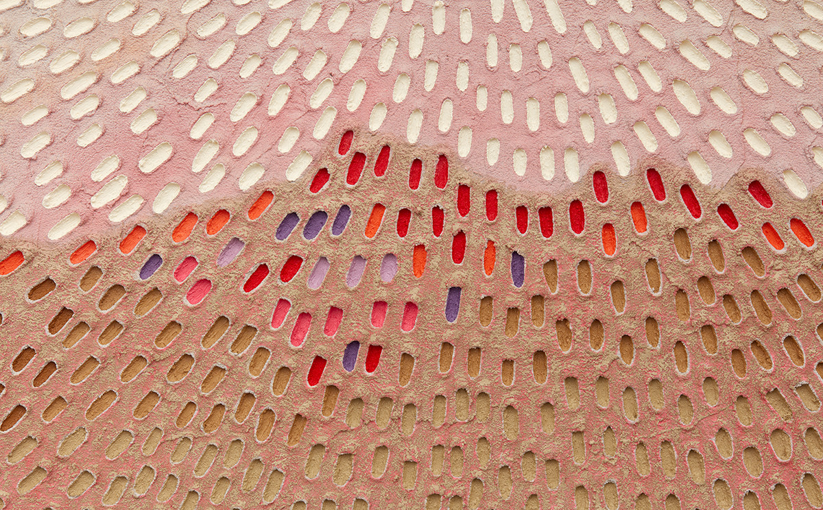 Jennifer Guidi Pink Sky Mountain (Painted White Sand SF #2C, White and Multicolor),&nbsp;2017