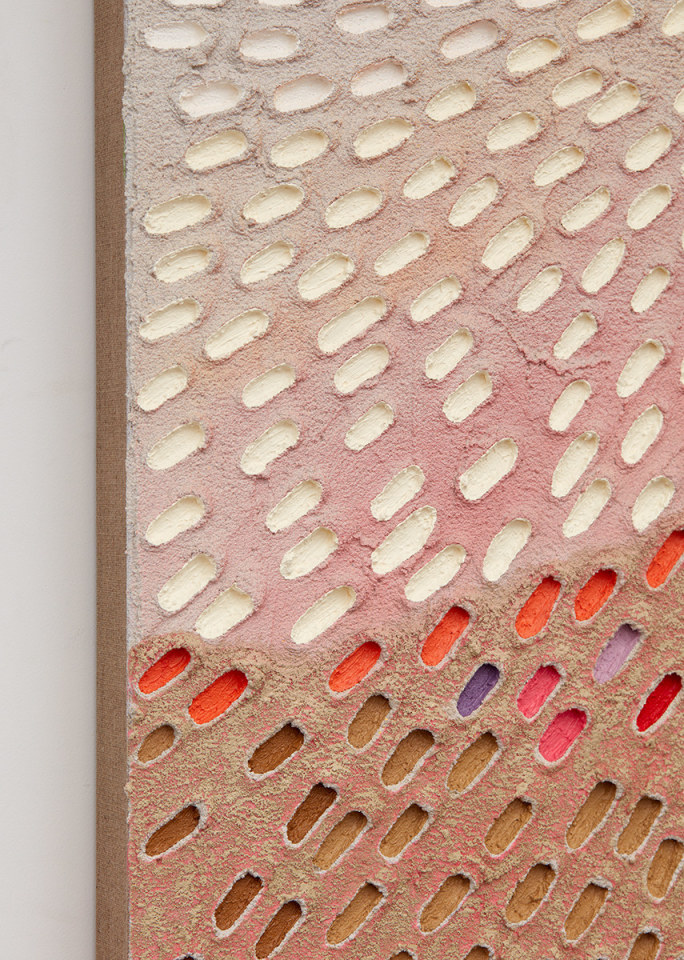 Jennifer Guidi Pink Sky Mountain (Painted White Sand SF #2C, White and Multicolor),&nbsp;2017