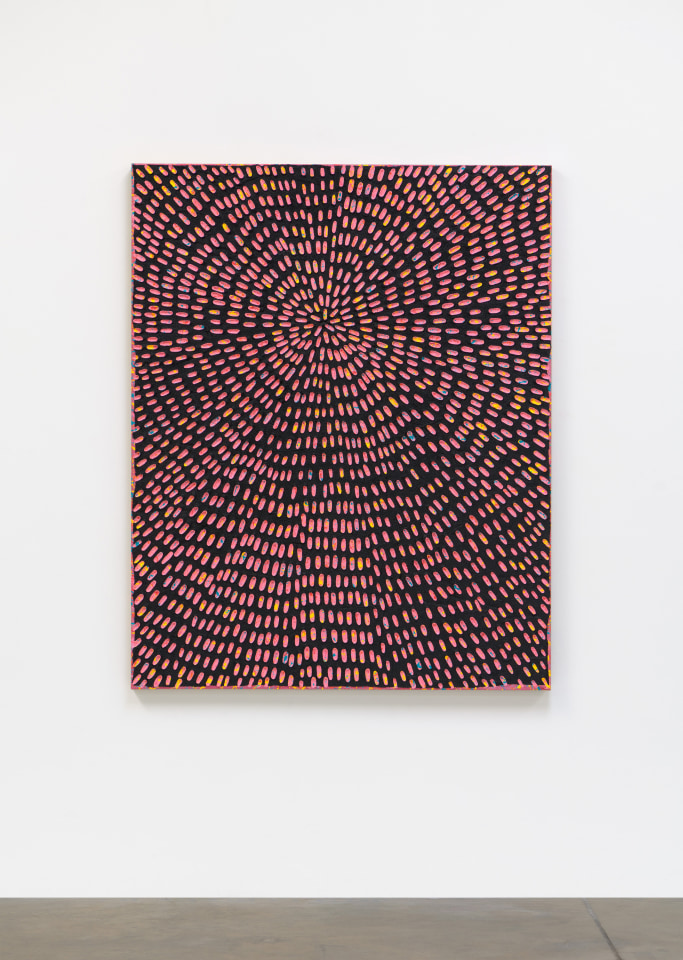 Jennifer Guidi, Awaken in Harmony (Painted Black, Painted Pink Sand, Natural Ground with Yellow, Blue, Pink and Orange), 2021