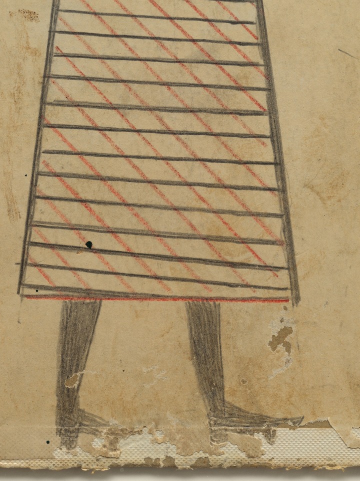 Bill Traylor, Untitled (woman with purple shirt), 1939