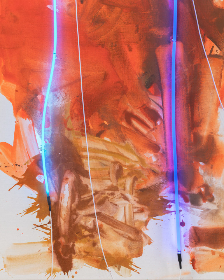 Mary Weatherford Blue Cut Fire, 2017