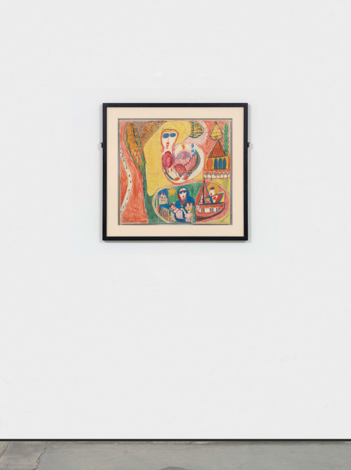 Alo&iuml;se Corbaz, Untitled (Figure with Blue Eyes), c. 1950