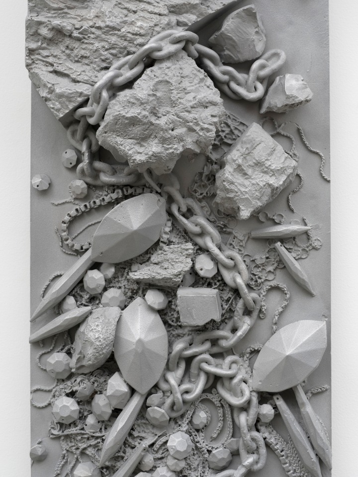 Isabelle Cornaro, Streams II (#3, Aluminum), 2019