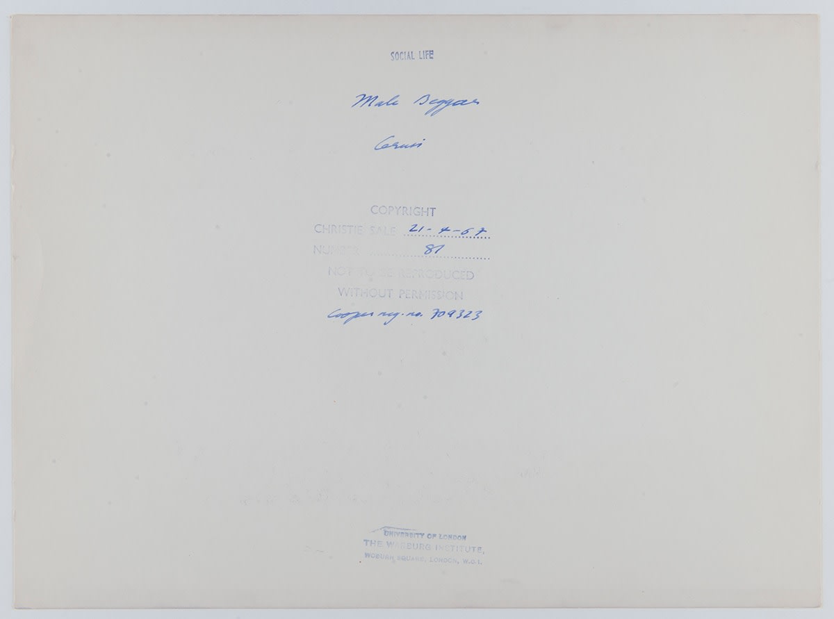 Andrea B&uuml;ttner Selected images of beggars sourced from auction catalogues in the archive of the Aby Warburg Institute, London, 2015-2016