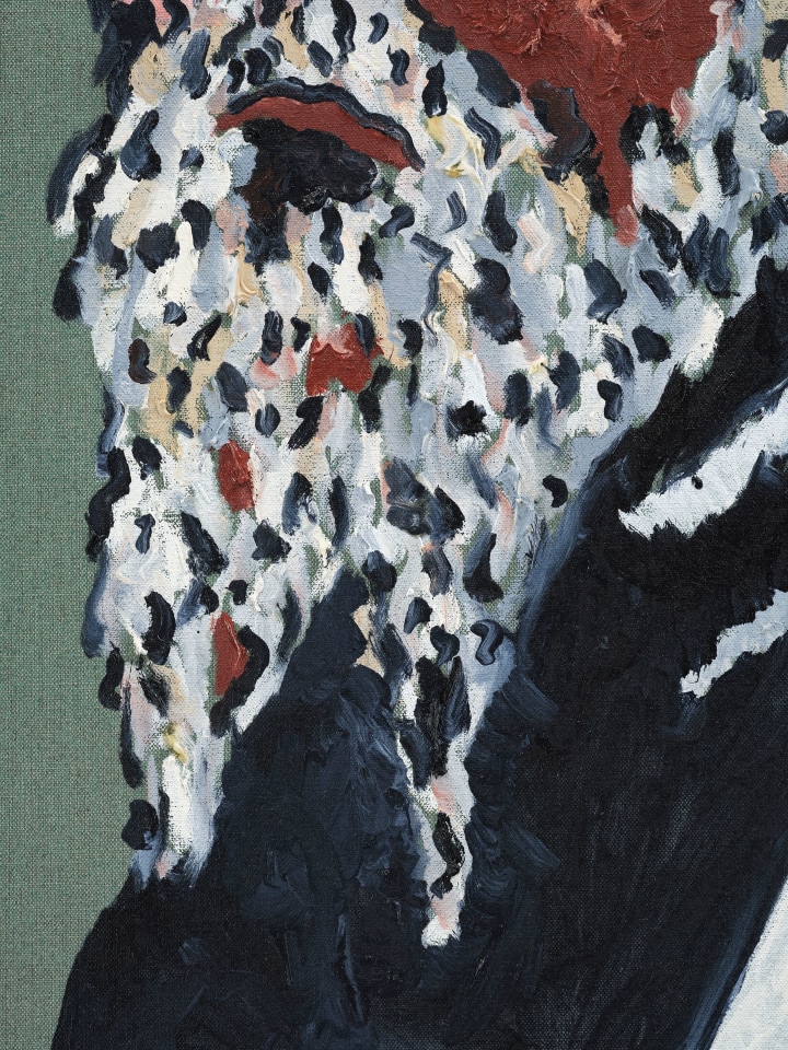 Joel Mesler, Rabbi with green background, 2023