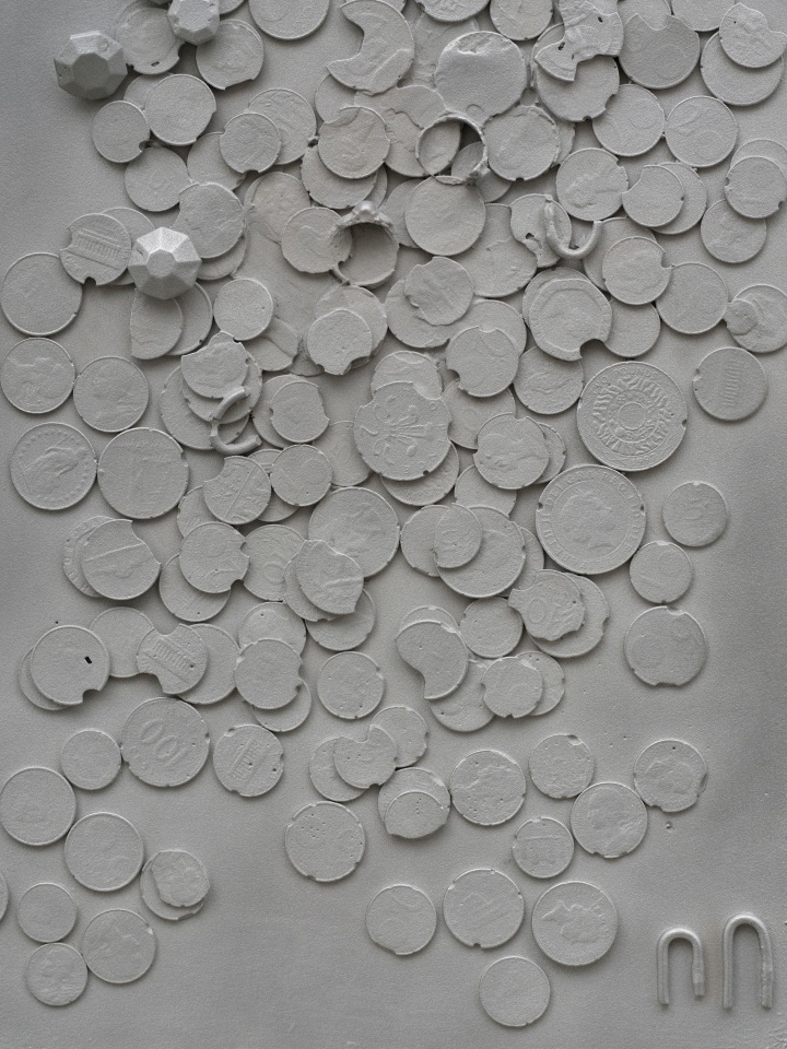 Isabelle Cornaro, Streams II (#3, Aluminum), 2019