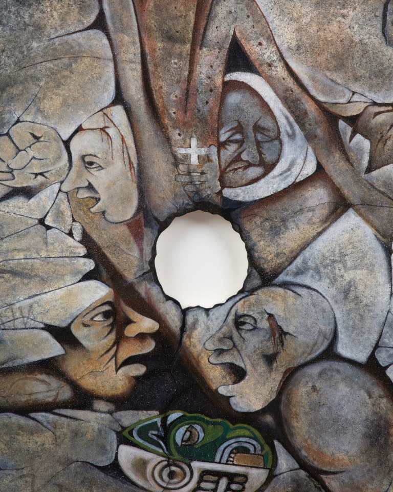 Mario Ayala, The Wall That Cracked Open - Homage to Willie Herr&oacute;n (Wheel #1), 2023