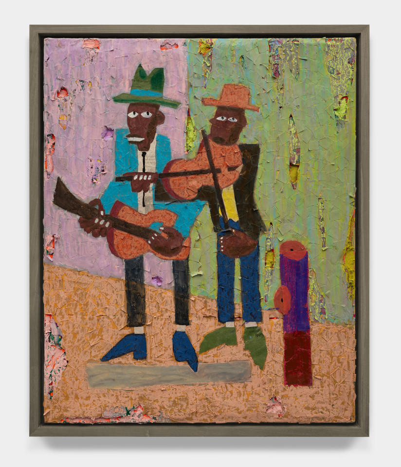 Derek Fordjour, Musicians on the Street (after William H. Johnson), 2025