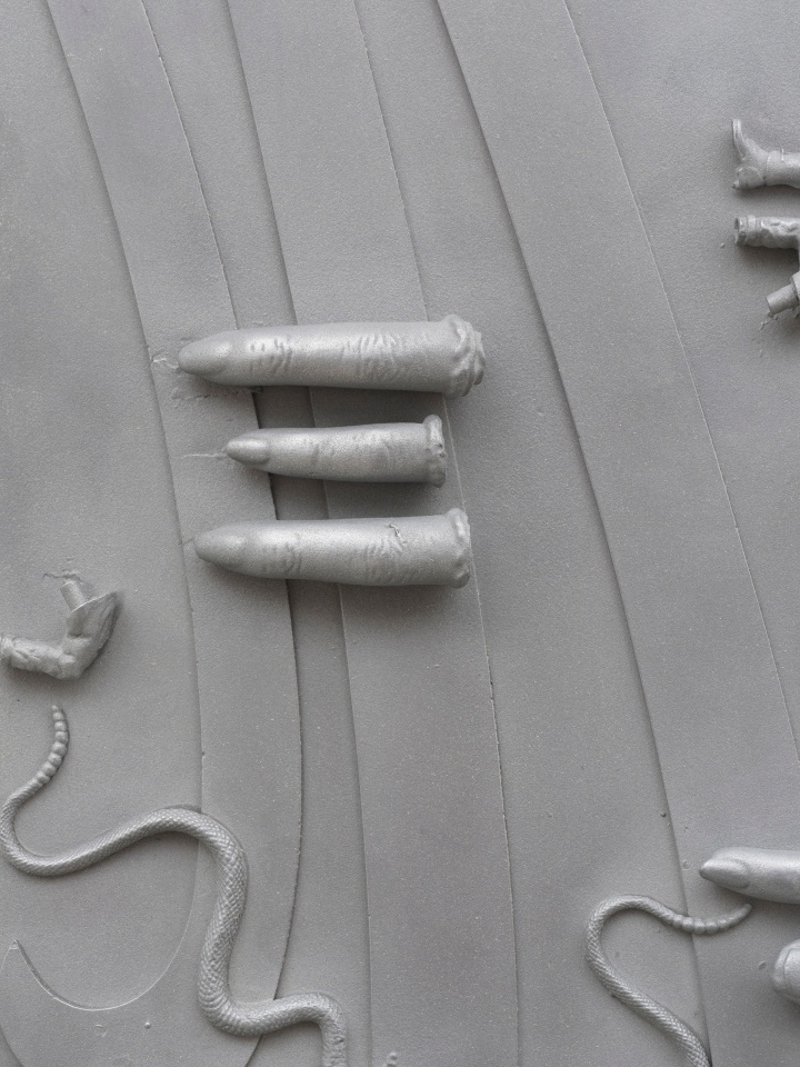 Isabelle Cornaro, Streams II (#7, Aluminum), 2019