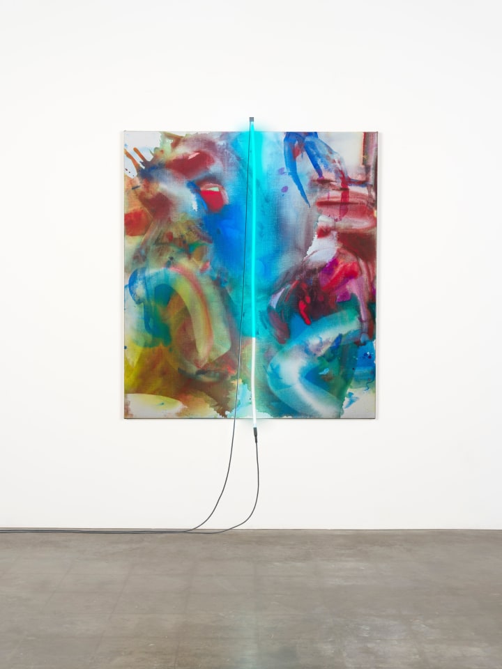 Mary Weatherford, Blue Split, 2021