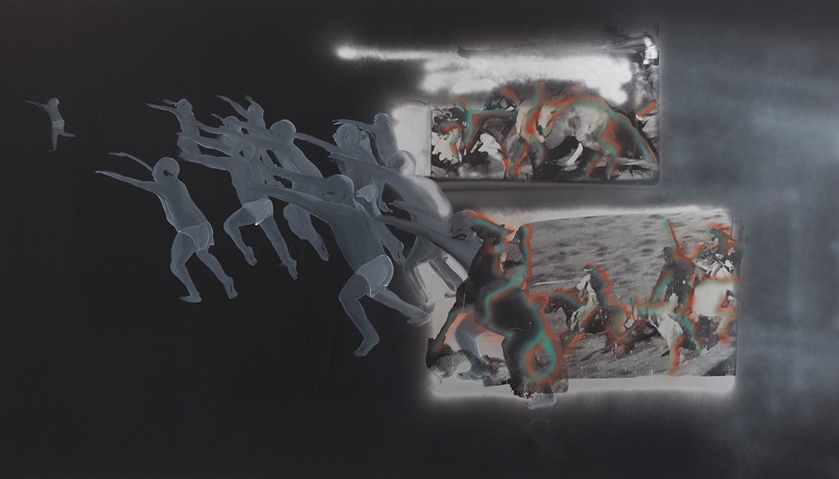 Tala Madani Corner Projection (Time), 2019