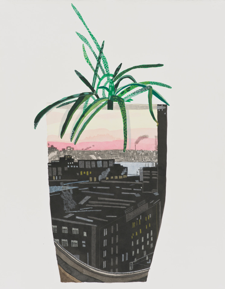 Jonas Wood Maritime Sunset Landscape Pot, 2014
