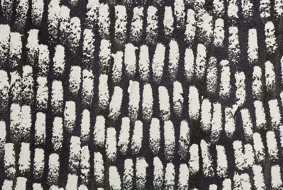 Jennifer Guidi Barn, Triangle, Barn (Universe Mandala SF #4G, White, Black Sand),&nbsp;2017