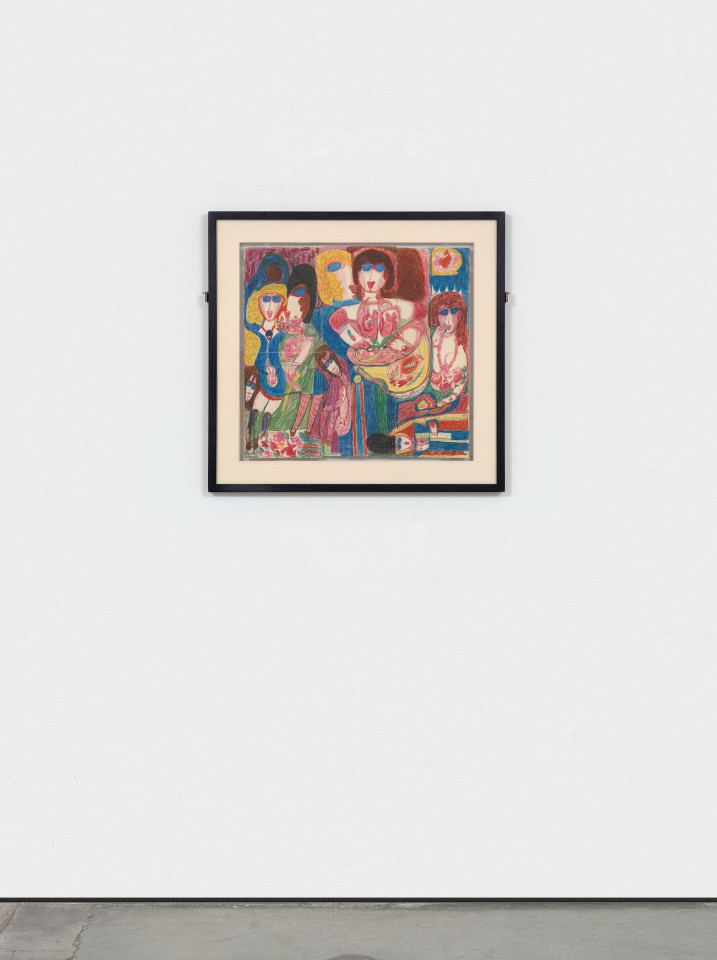 Alo&iuml;se Corbaz, Untitled (Figure with Blue Eyes), c. 1950