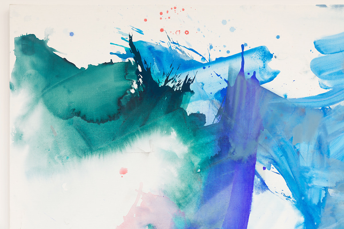 Mary Weatherford blue to blue, 2017