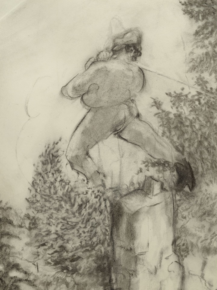 Jared Buckhiester, Lazarus (or) I see him now from the kitchen window struggling with the Mermaid Rose, 2023