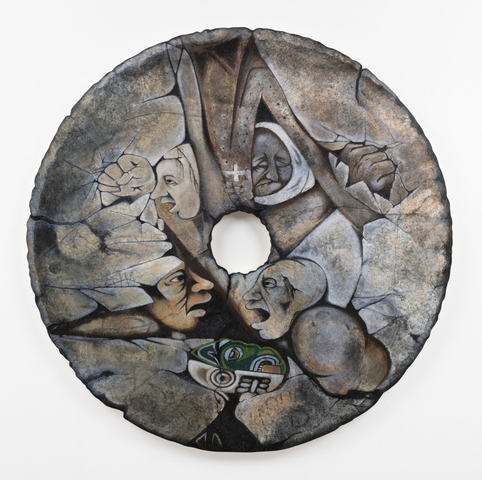 Mario Ayala, The Wall That Cracked Open - Homage to Willie Herr&oacute;n (Wheel #1), 2023