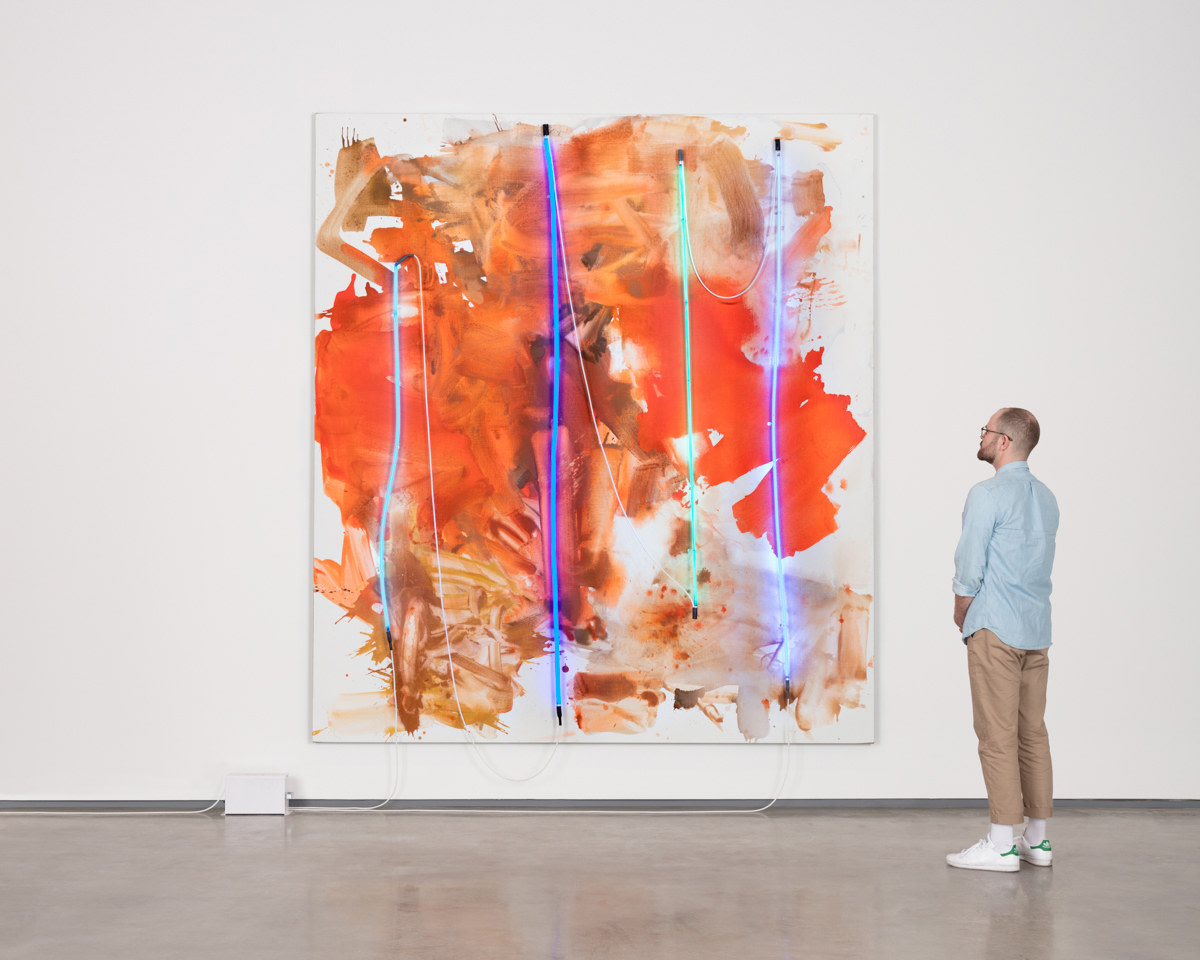 Mary Weatherford Blue Cut Fire, 2017