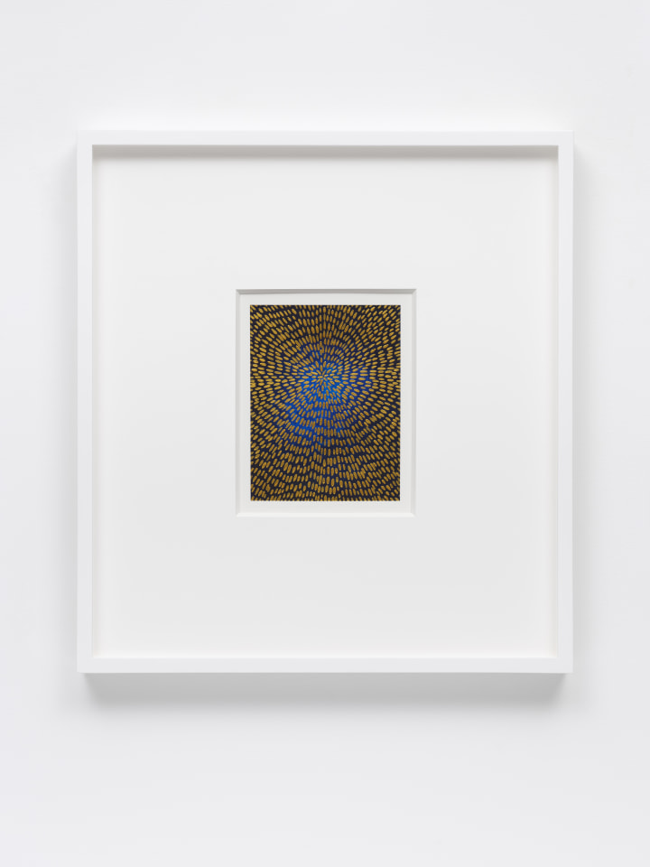 Jennifer Guidi, Untitled (Gold Gouache Universe Mandala, Blue to Black Gradient Ground), 2022
