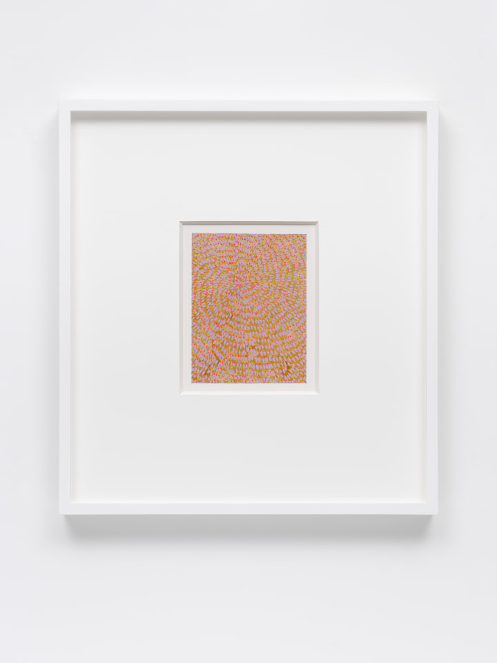 Jennifer Guidi, Untitled (Hot Pink and Lavender Gouache Universe Mandala, Gold Ground), 2022