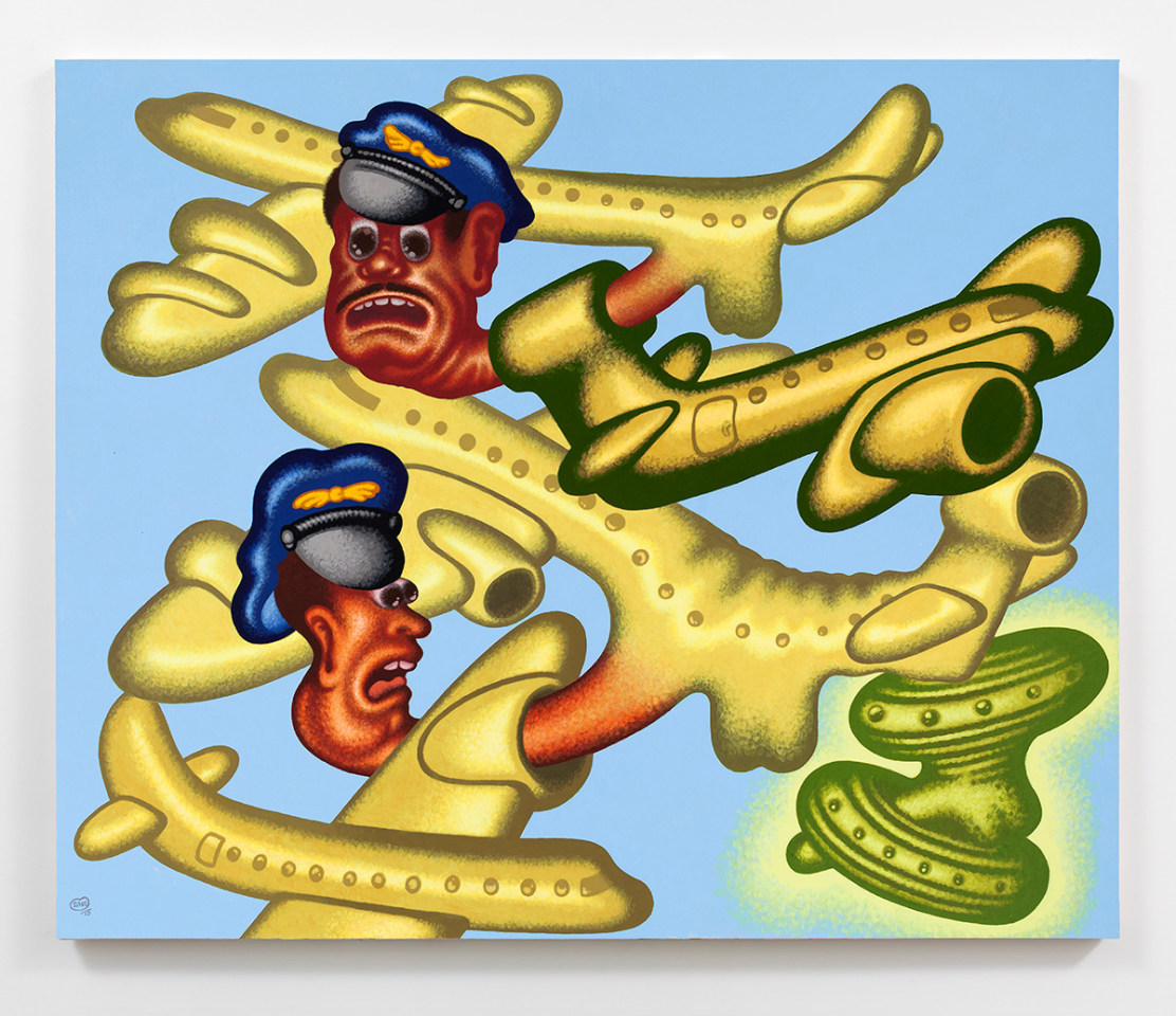 Peter Saul Crowded Skies, 2015