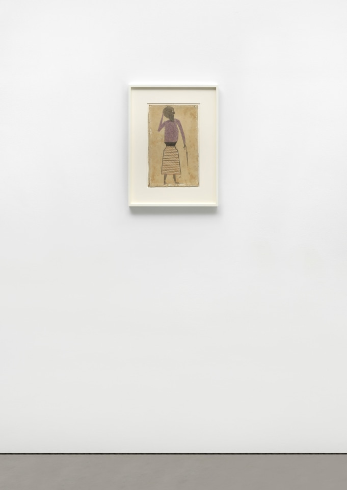 Bill Traylor, Untitled (woman with purple shirt), 1939