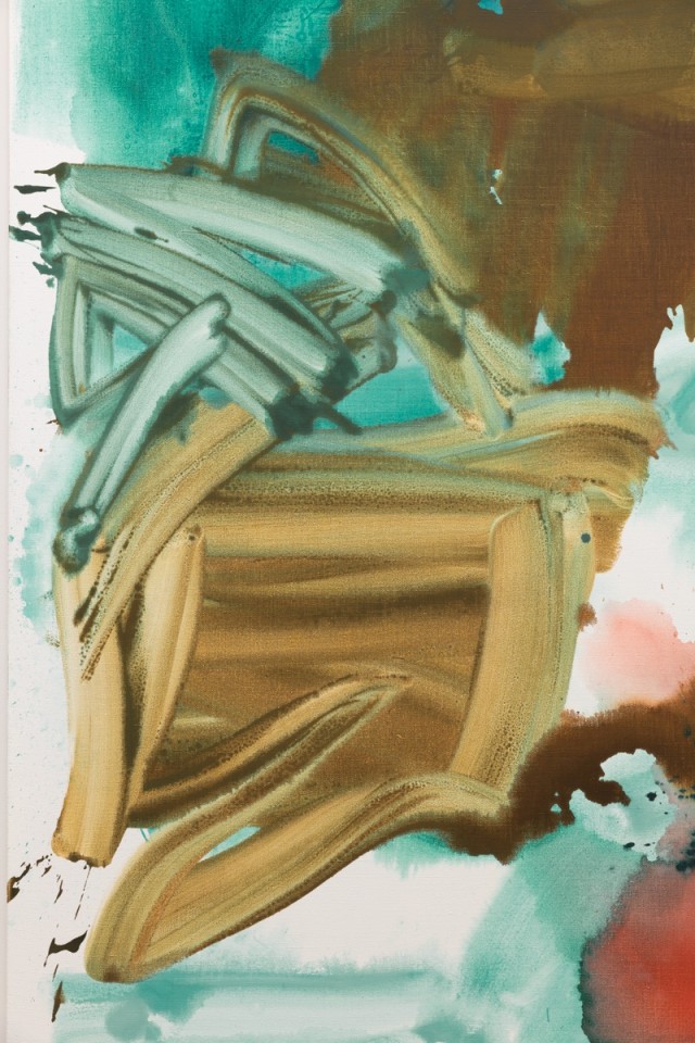 Mary Weatherford emerald underwater, 2017