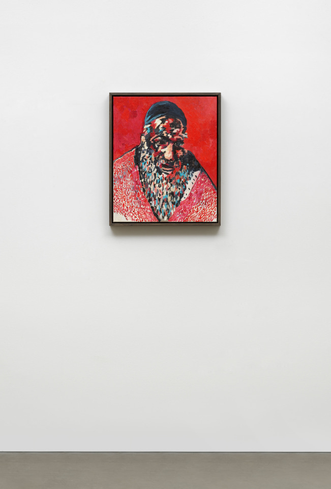 Joel Mesler, Rabbi with red background, 2023