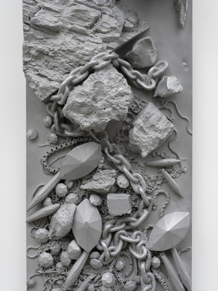 Isabelle Cornaro, Streams II (#4, Aluminum), 2019