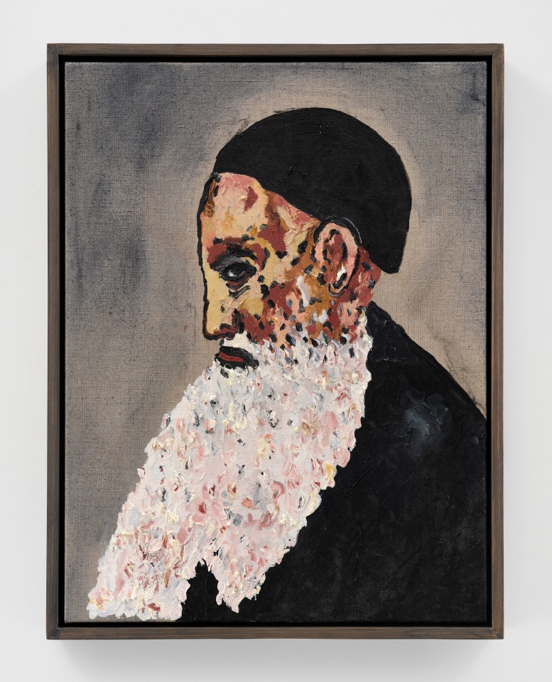 Joel Mesler, Rabbi with black background, 2023