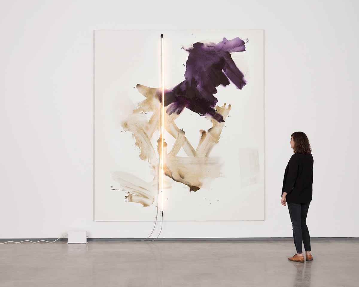 Mary Weatherford purple gecko, 2017