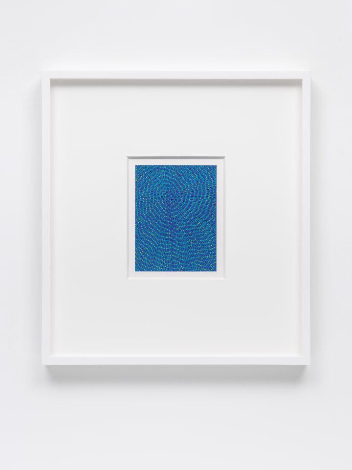 Jennifer Guidi, Untitled (Blue Gouache Universe Mandala, Yellow, Light Blue Ground), 2022