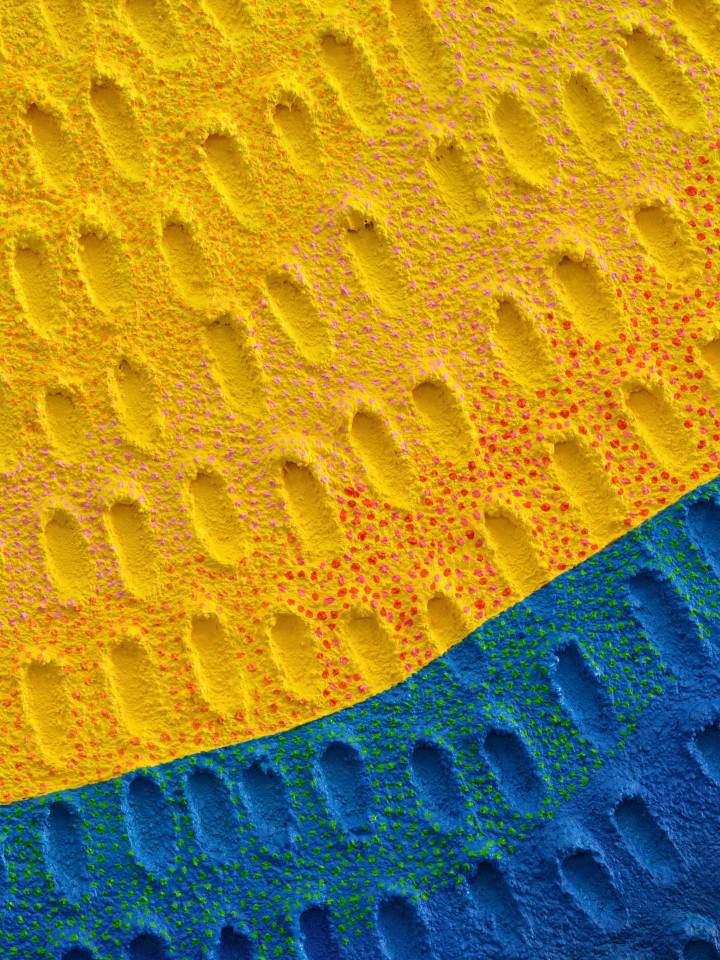 Jennifer Guidi, The Mountain and I (Painted Green Sand, Yellow, Blue and White Mountain, Green and Light Green, Yellow Ground), 2022