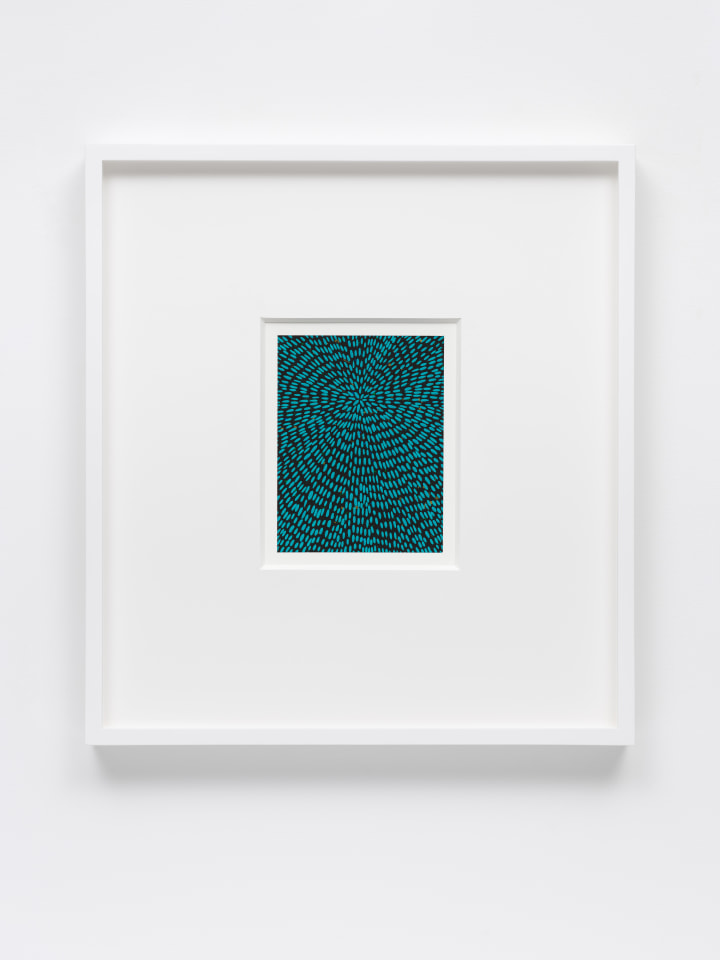 Jennifer Guidi, Untitled (Turquoise Gouache Universe Mandala, Green, Gold and Blue, Black Ground), 2022