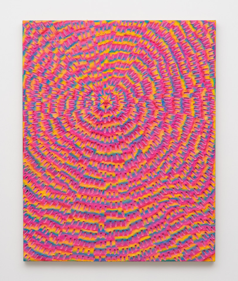 Jennifer Guidi, Infinite Possibilities in a Magical World (Painted Pink Sand, Rainbow, Black Ground), 2023