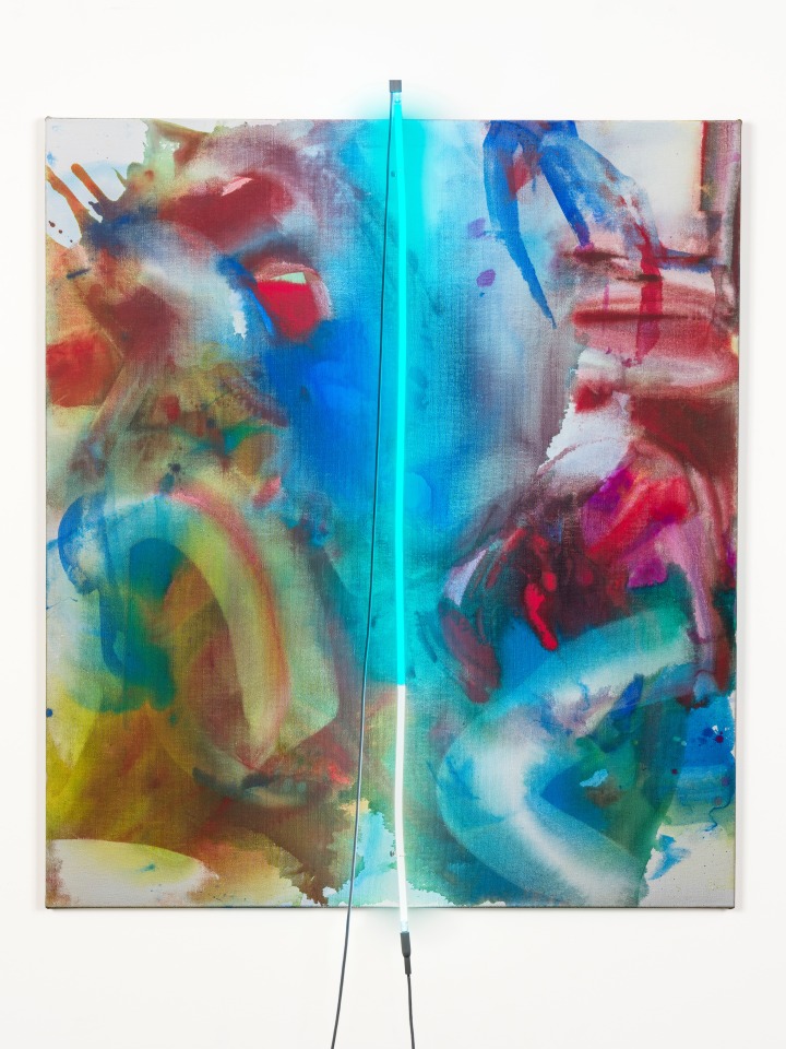 Mary Weatherford, Blue Split, 2021