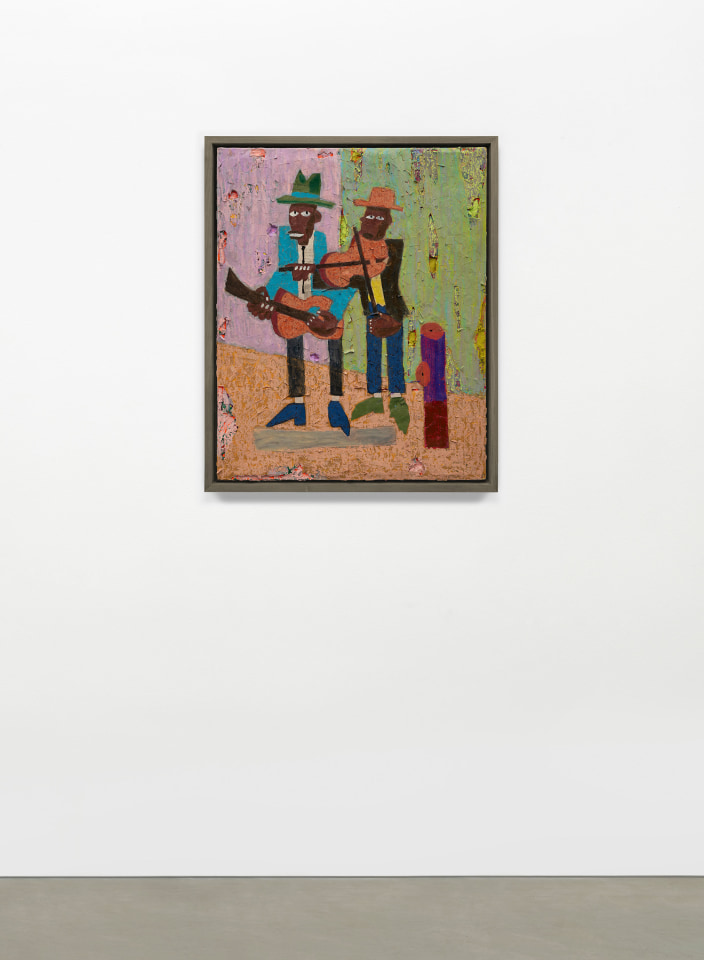 Derek Fordjour, Musicians on the Street (after William H. Johnson), 2025