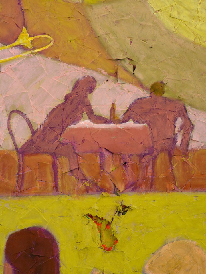 Derek Fordjour, Color Study Charleston (after Aaron Douglas), 2025