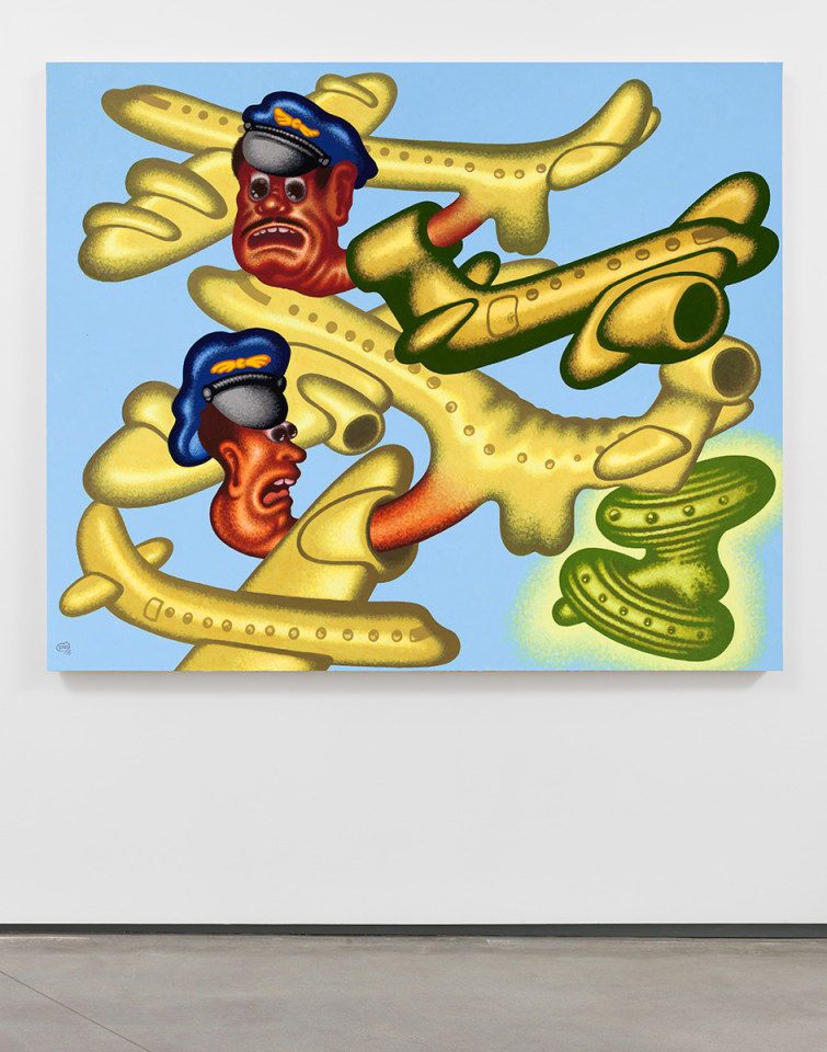 Peter Saul Crowded Skies, 2015