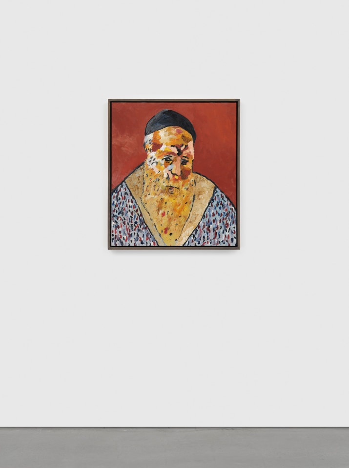 Joel Mesler, Rabbi with orange background, 2023