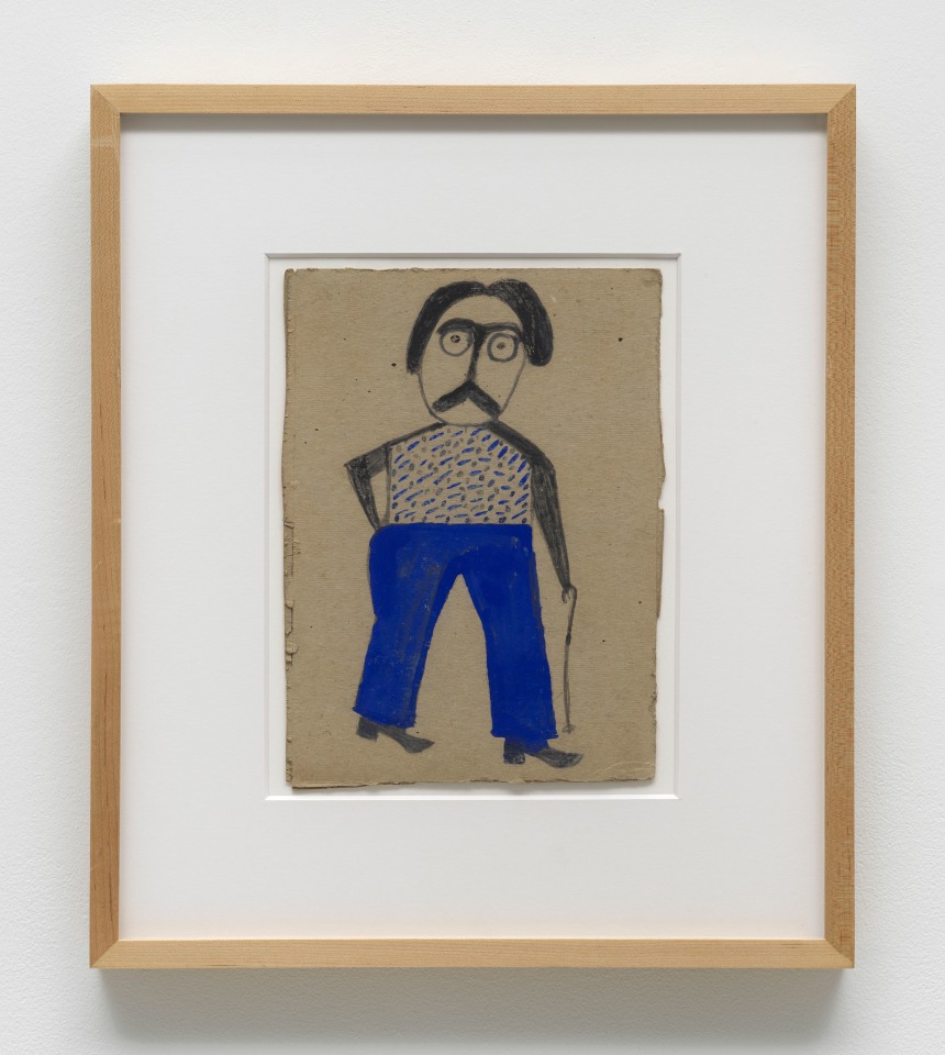 Bill Traylor, Untitled (Man with Blue Pants and Cane), c. 1939 - 1941