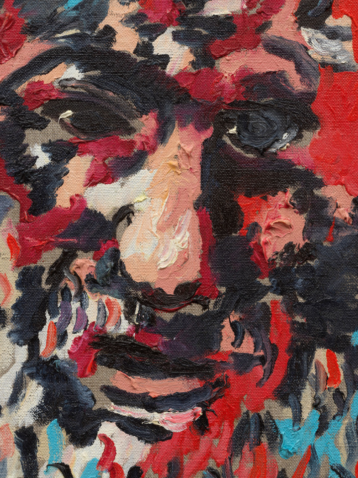 Joel Mesler, Rabbi with red background, 2023