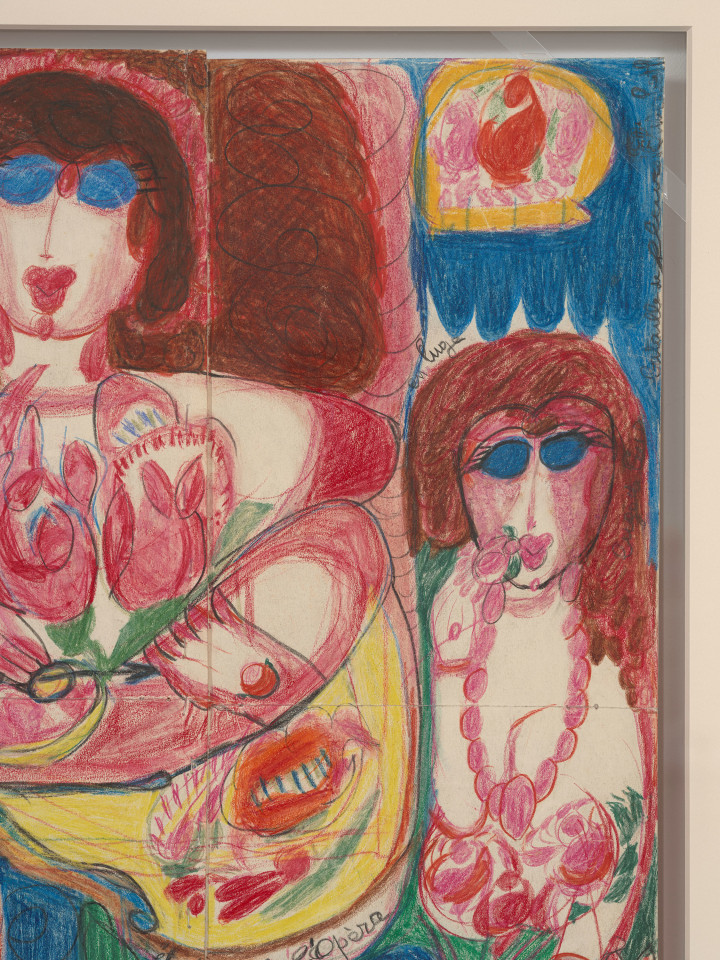 Alo&iuml;se Corbaz, Untitled (Figure with Blue Eyes), c. 1950