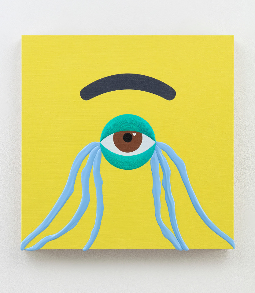 Linda Stark,&nbsp;Cyclops Fountain, 2020,&nbsp;oil on linen over panel, 20 5/8 x 20 5/8 x 2 1/2 inches, (52.4 x 52.4 x 6.4 cm)