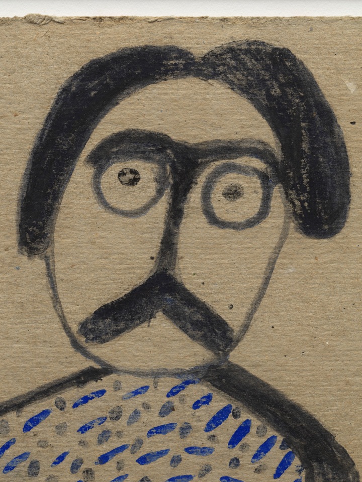 Bill Traylor, Untitled (Man with Blue Pants and Cane), c. 1939 - 1941