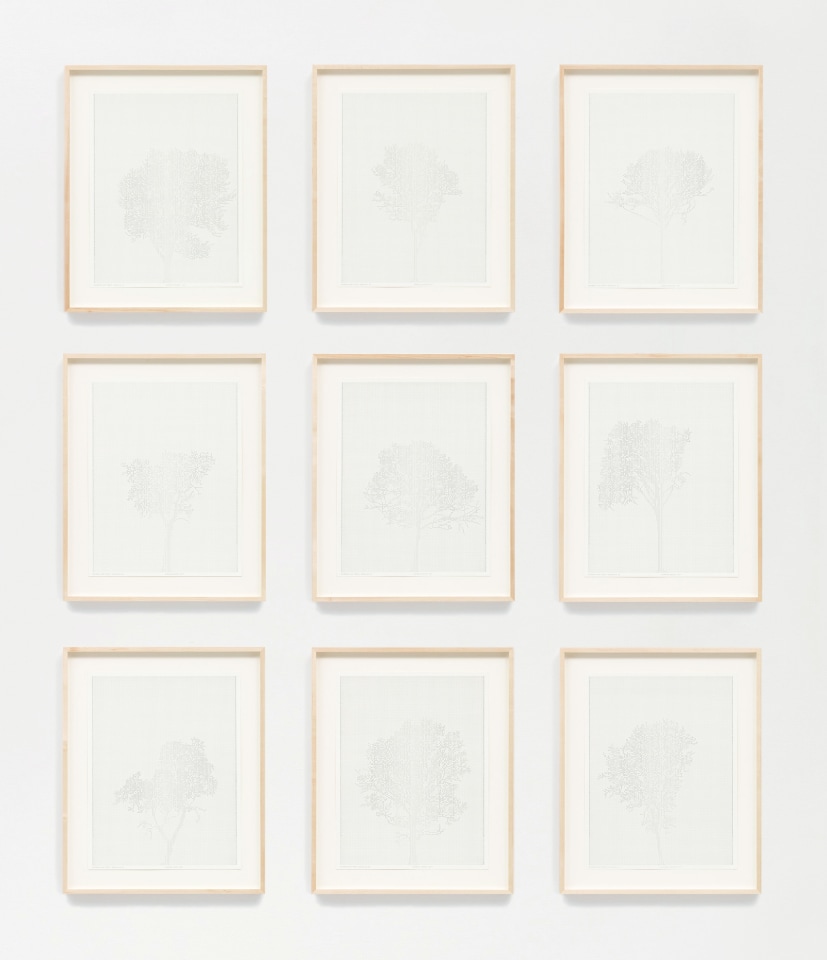 Charles Gaines, Numbers and Trees: Assorted Trees #5, Drawings 1-9, 2017