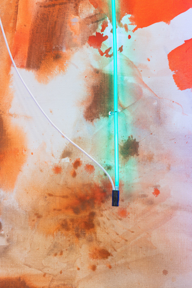 Mary Weatherford Blue Cut Fire, 2017